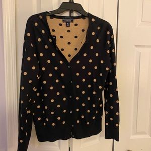 Black and Tan polka dot cardigan Womens L
